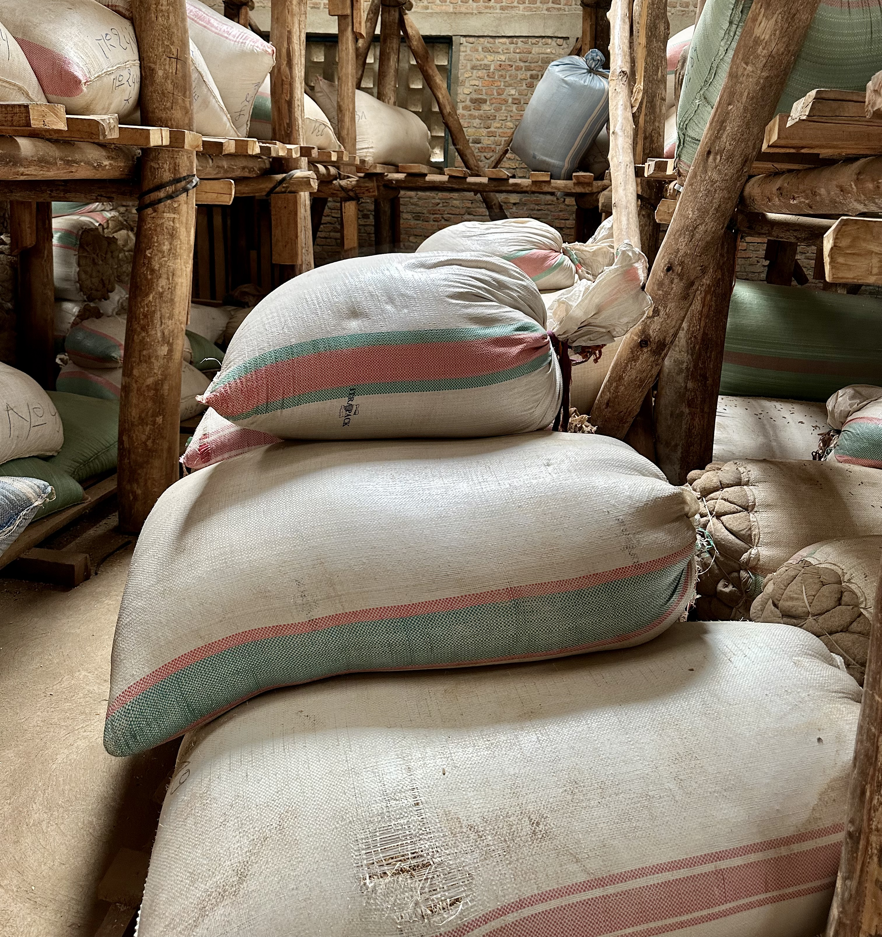 Inside a farmer cooperative warehouse; 